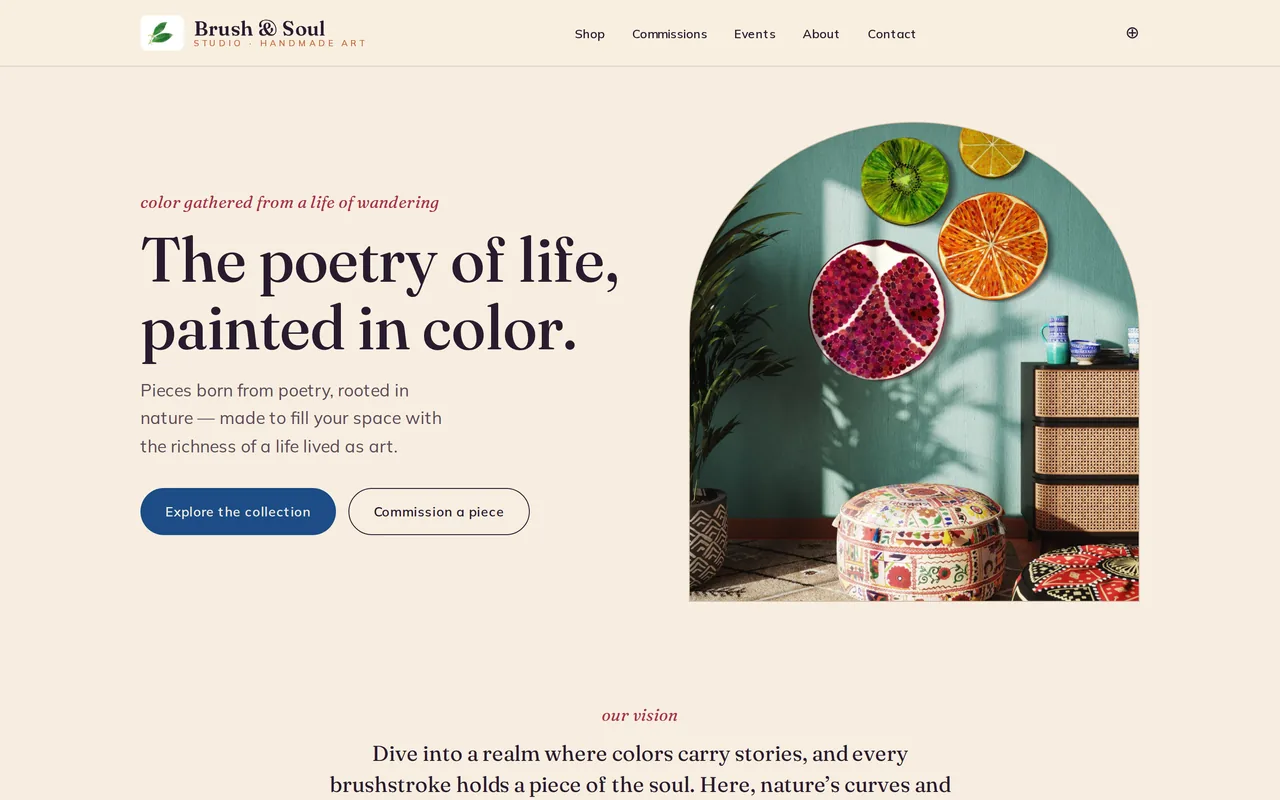 Brush & Soul Studio — live client site